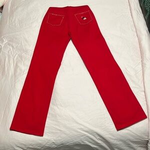 Iceberg history X minnie mouse Swarovski crystal red straight leg pants 26